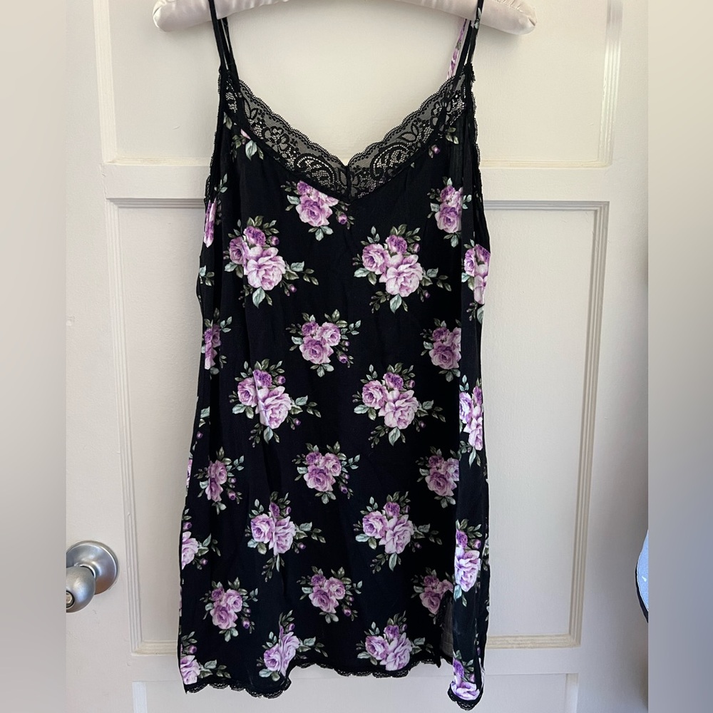 Forever 21 Floral Slip Dress with Lace